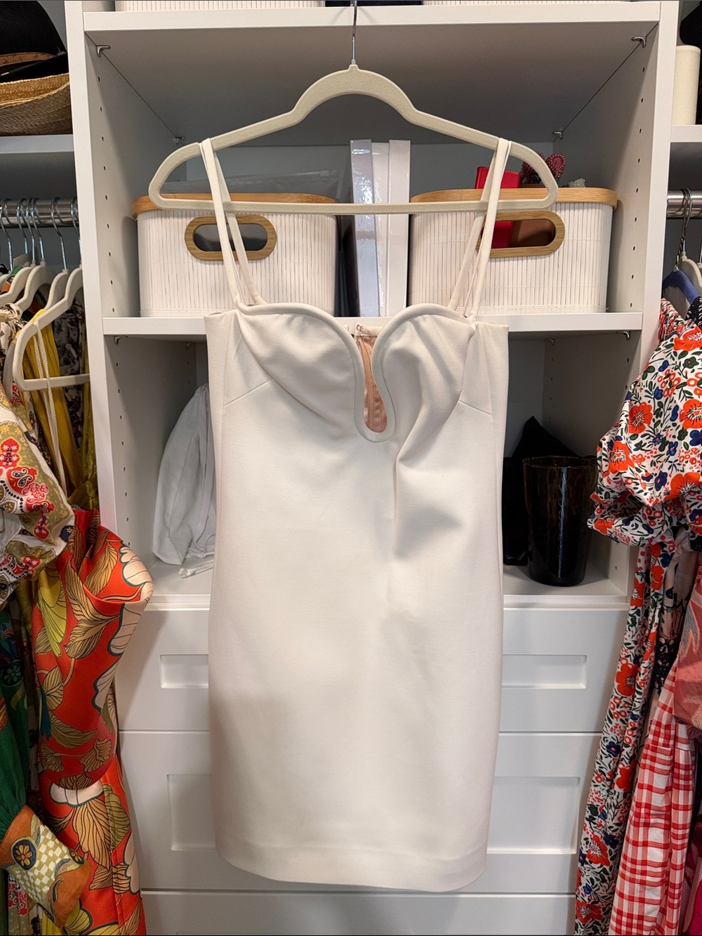 Alexis White Mini Dress with Sweetheart Neckline
